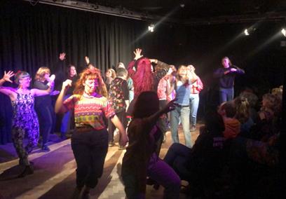 Women performing on stage at Bristol Improv Theatre