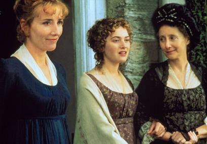 A screenshot from Sense & Sensibility (1995) starring Emma Thompson, Kate Winslet, and Gemma Jones. 
