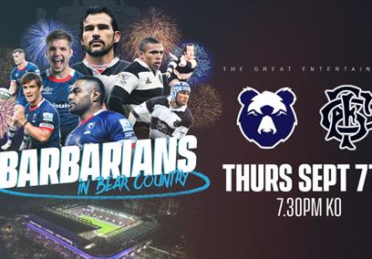 A poster advertising Bristol Bears vs Barbarians at Ashton Gate Stadium on Thursday 7 September
