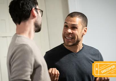 2 men engaging in improv