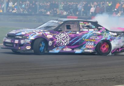 A purple race car