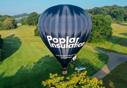 A hot air balloon taking flight