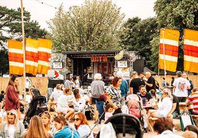 Feast On music stage with people enjoying music