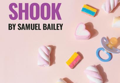 Retro sweets on a light pink background
