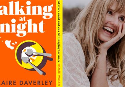 Author Claire Daverley with her novel Talking At Night