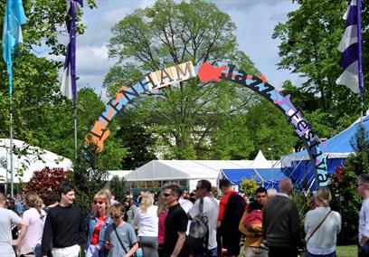 Crowds at Cheltenham Jazz Festival 2024.