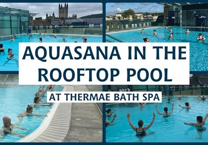 Aquasana session in the Rooftop Pool at the Thermae Bath Spa