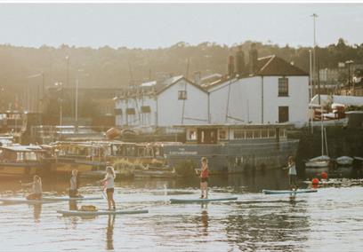 Stand up paddleboarder in Bristol Harbour