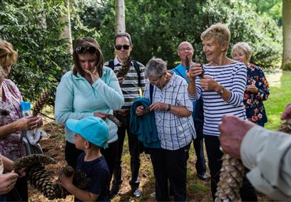 A group of peole on a Discovery Walks at Westonbirt Arboretum