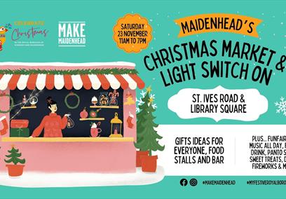 Maidenhead Christmas Market and Light Switch On graphic 2024