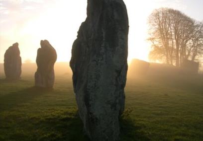 Avebury Stone Circle at Dusk, Misty Setting