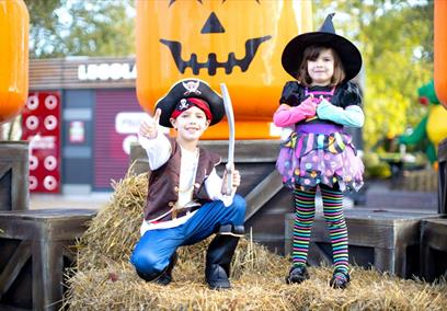 Children dressed up and enjoying Brick or Treat at LEGOLAND® Windsor