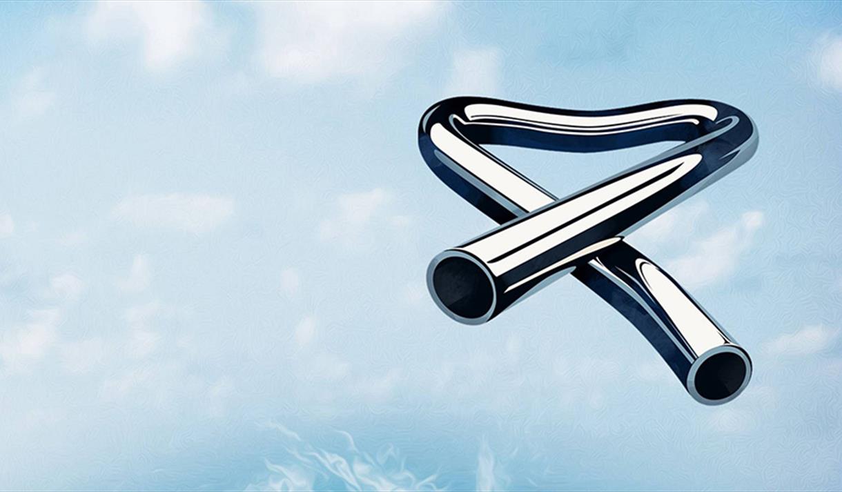 A tubular bell on a blue background
