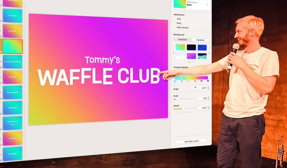 A man giving a power point presentation
