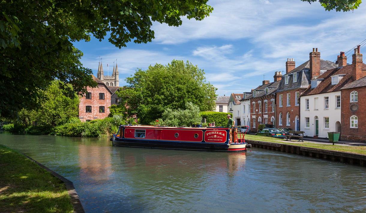 Canal boat in Newbury