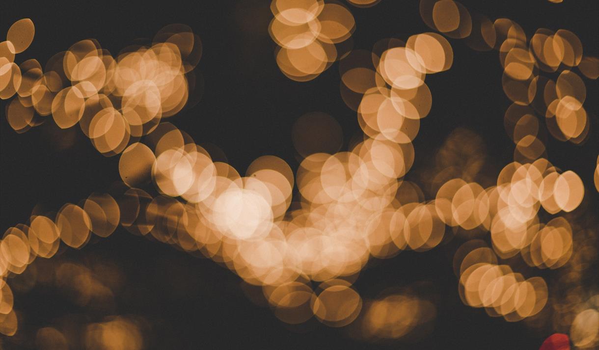 strings of shining christmas lights
