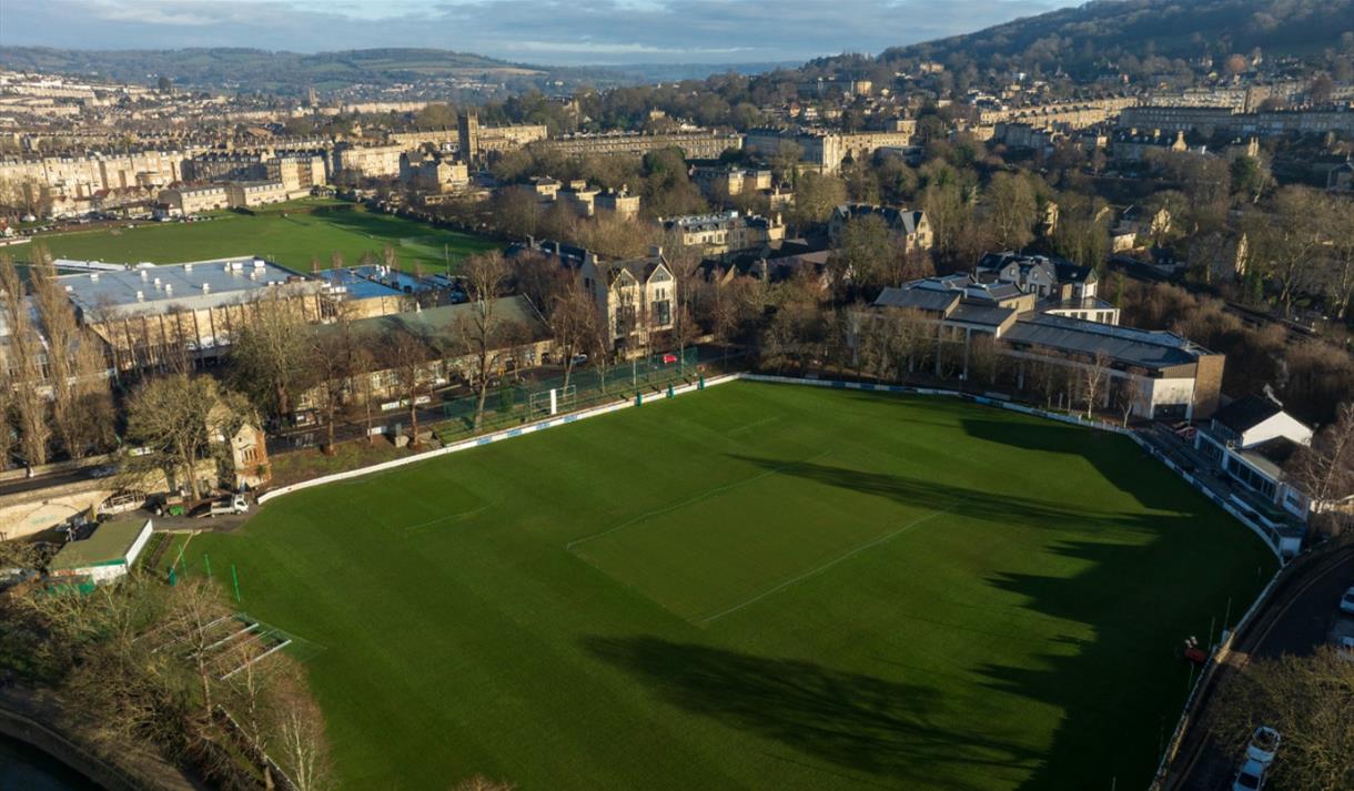 An aerial view of Bath Cricket Club