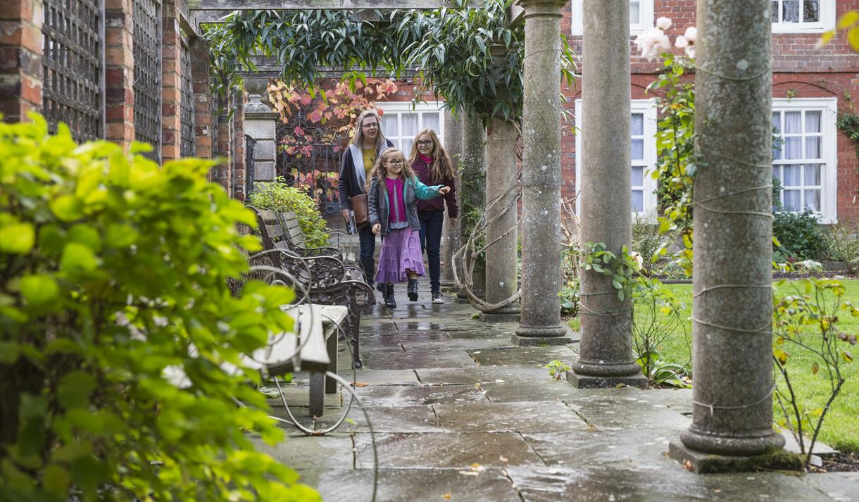 Visitors in rear garden