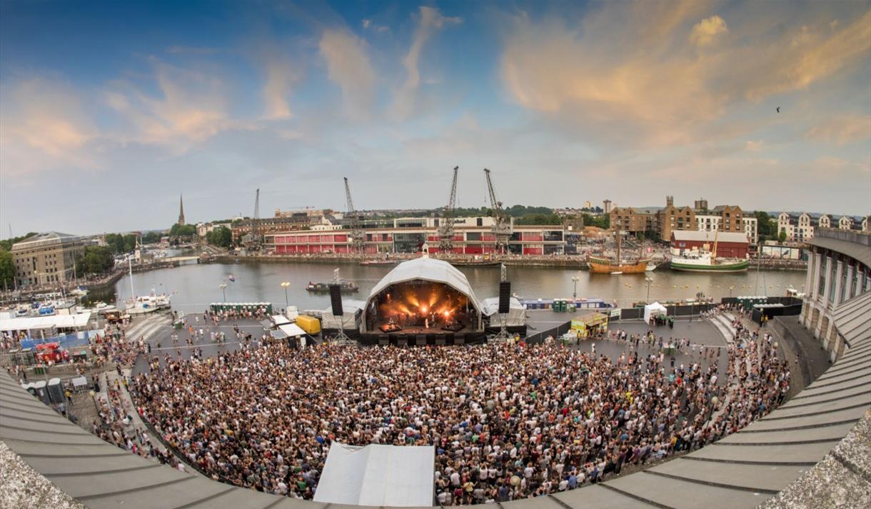 Bristol Sounds stage on Harbourside in Bristol