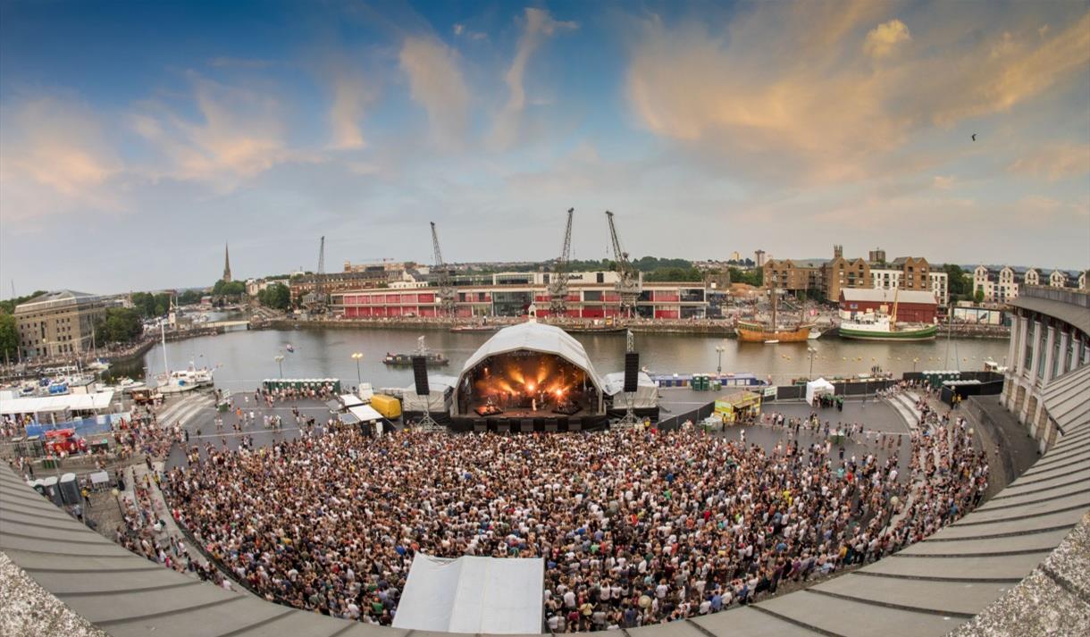 Bristol Sounds stage on Harbourside in Bristol