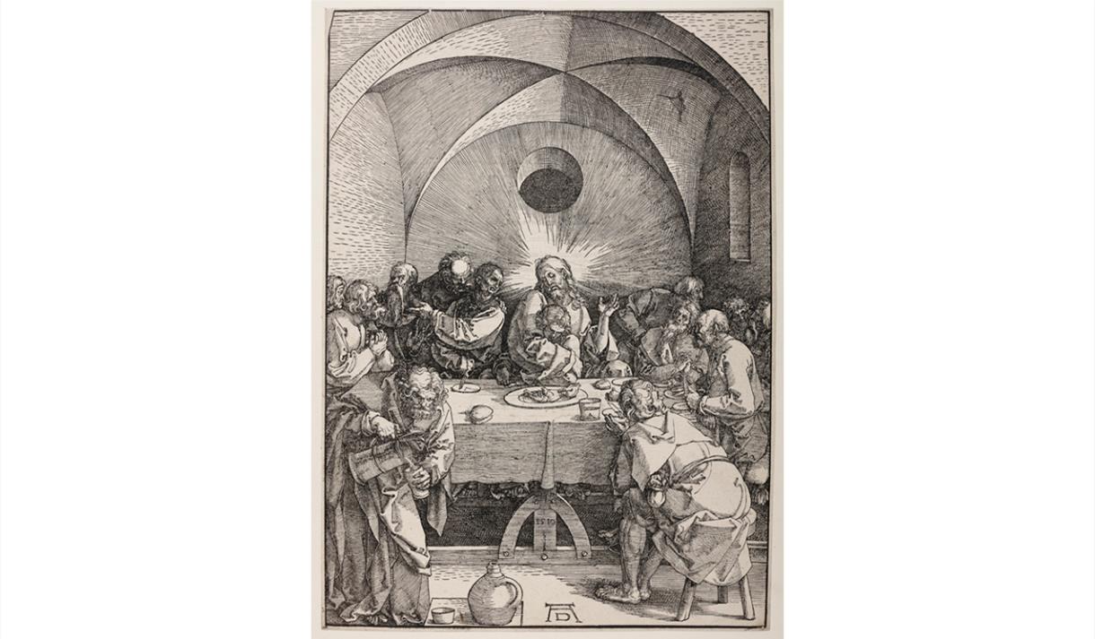 The Great Passion: Last Supper, 1510, Trimmed plate approximately 400 x 287mm, Woodcut on paper Mark Dalton Photography