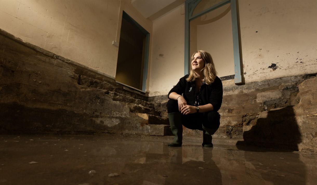 A person in the Cold Bath at Bath Assembly Rooms