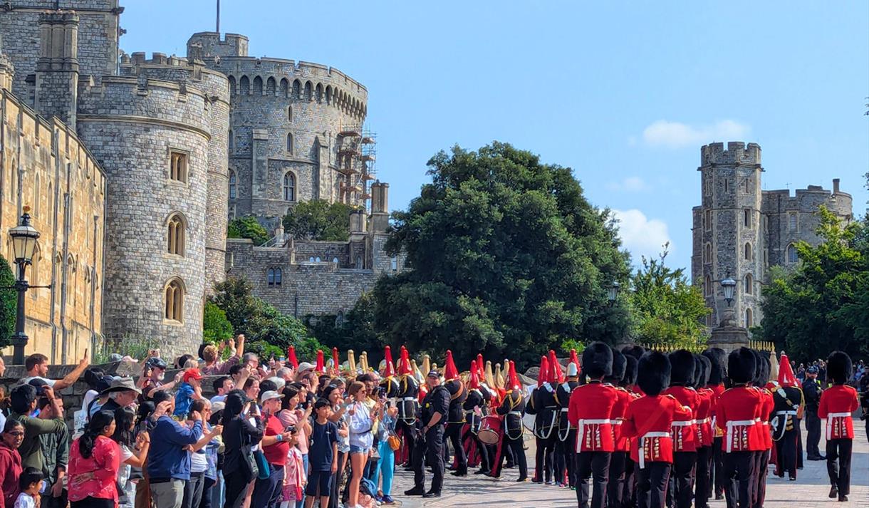 Guards marching into Henry VIII Gate copyright Windsor & Eton PhotoArt