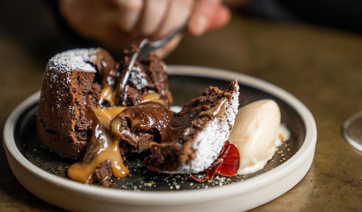 Chocolate dessert at Racks