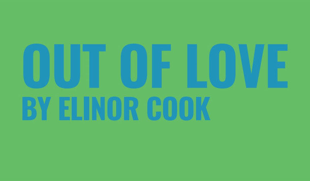 Out Of Love by Elinor Cook written in blue writing on a green background