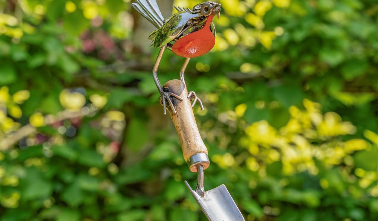 Art in the Garden | Robin on a trowel