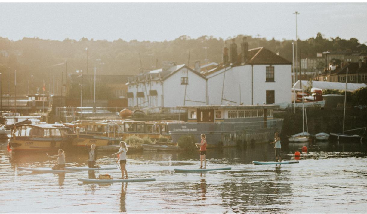Stand up paddleboarder in Bristol Harbour