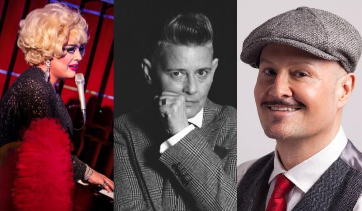 Three headshot images of the three performers at Polari Salon