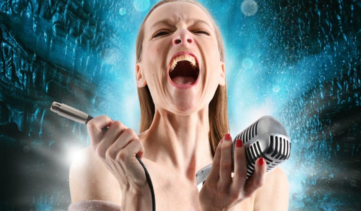 A lady screaming