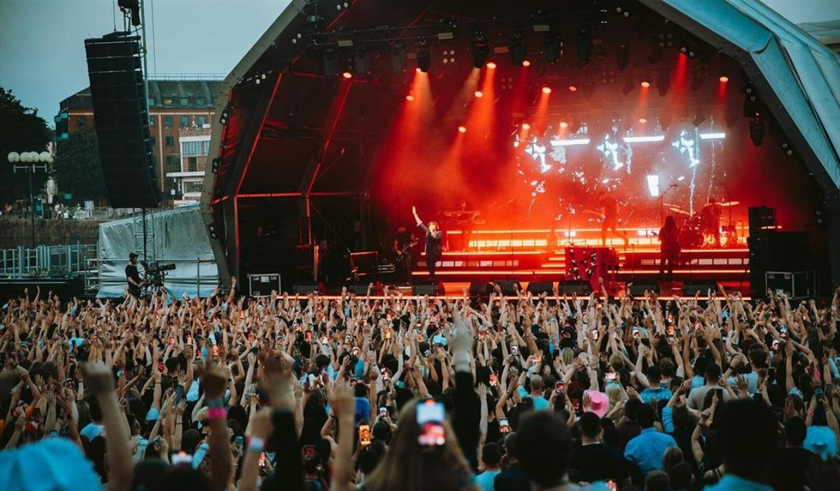 Bristol Sounds stage on Bristol harbourside