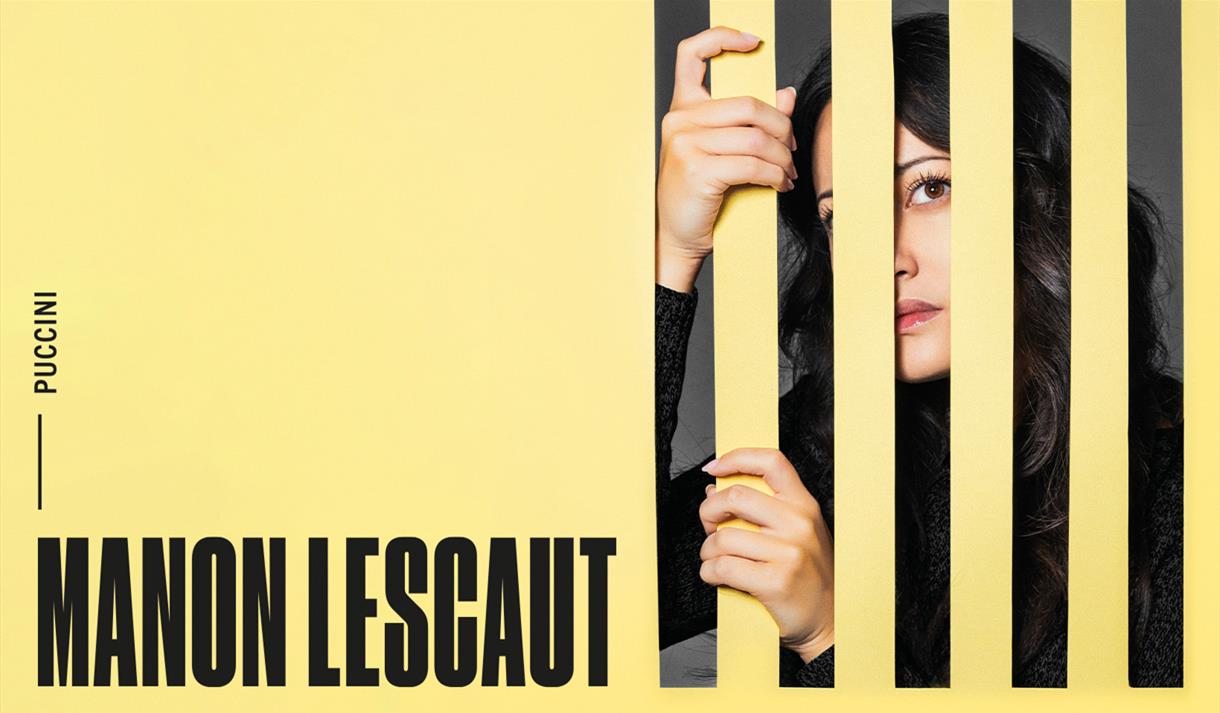 Woman in between yellow strips