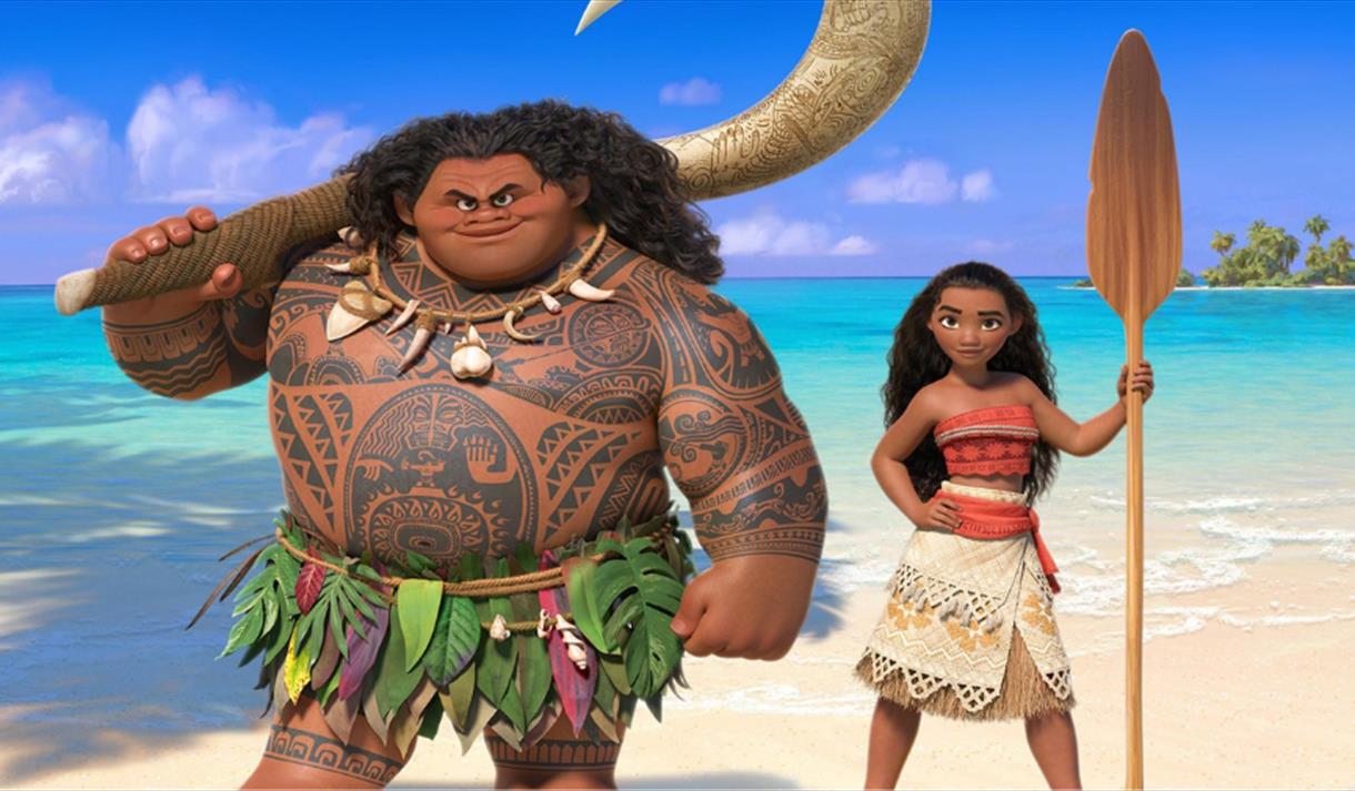 Maui and Moana from the Disney film Moana