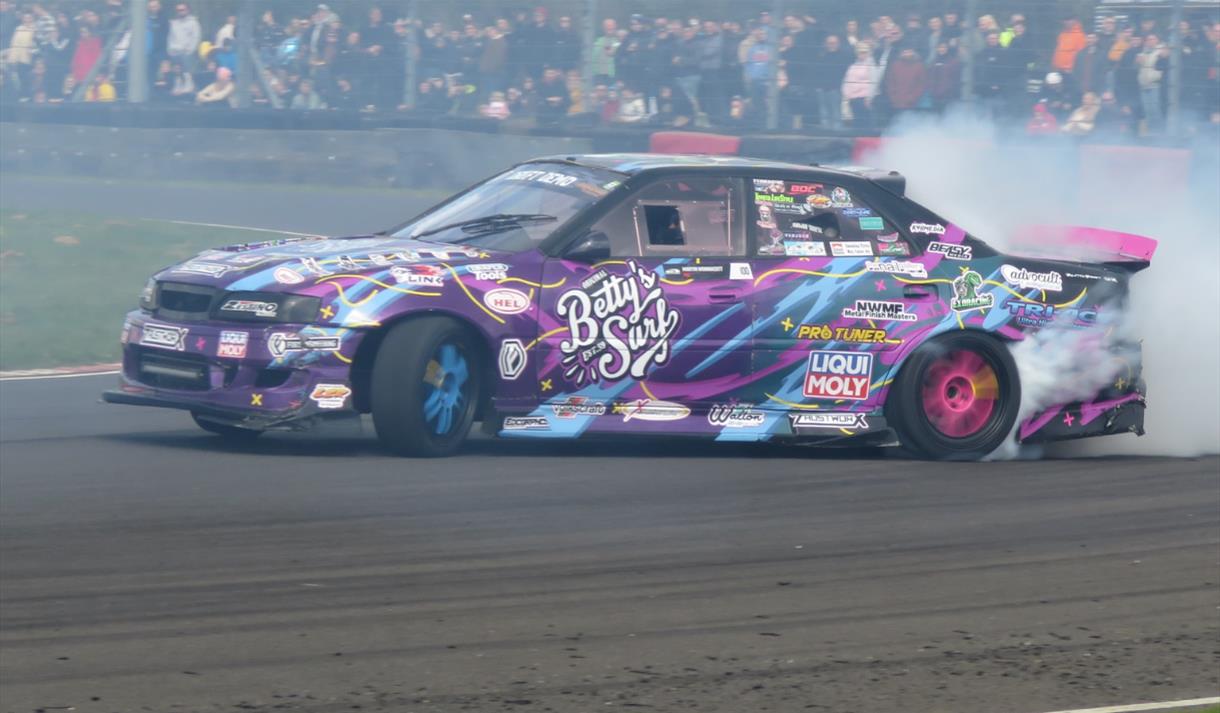 A purple race car