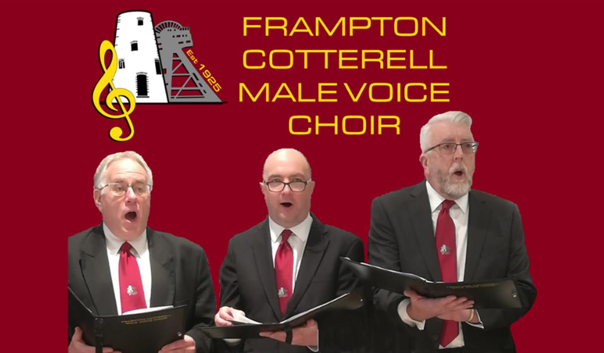 Frampton Cotterell Male Voice Choir on a maroon background