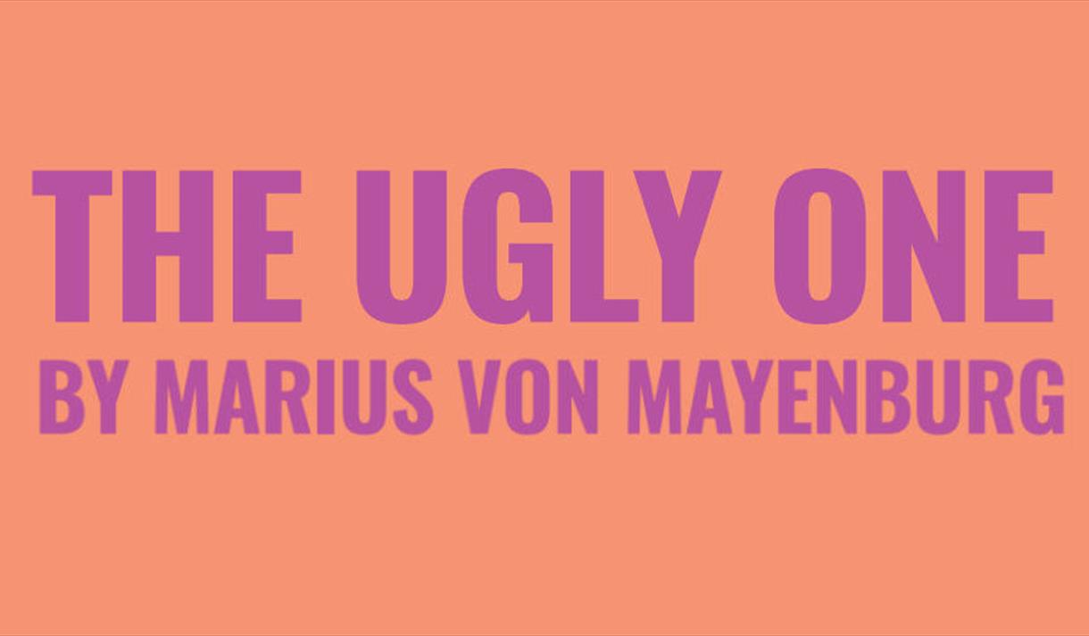 The Ugly One by Marius Von Mayenburg written in pink on a coral background