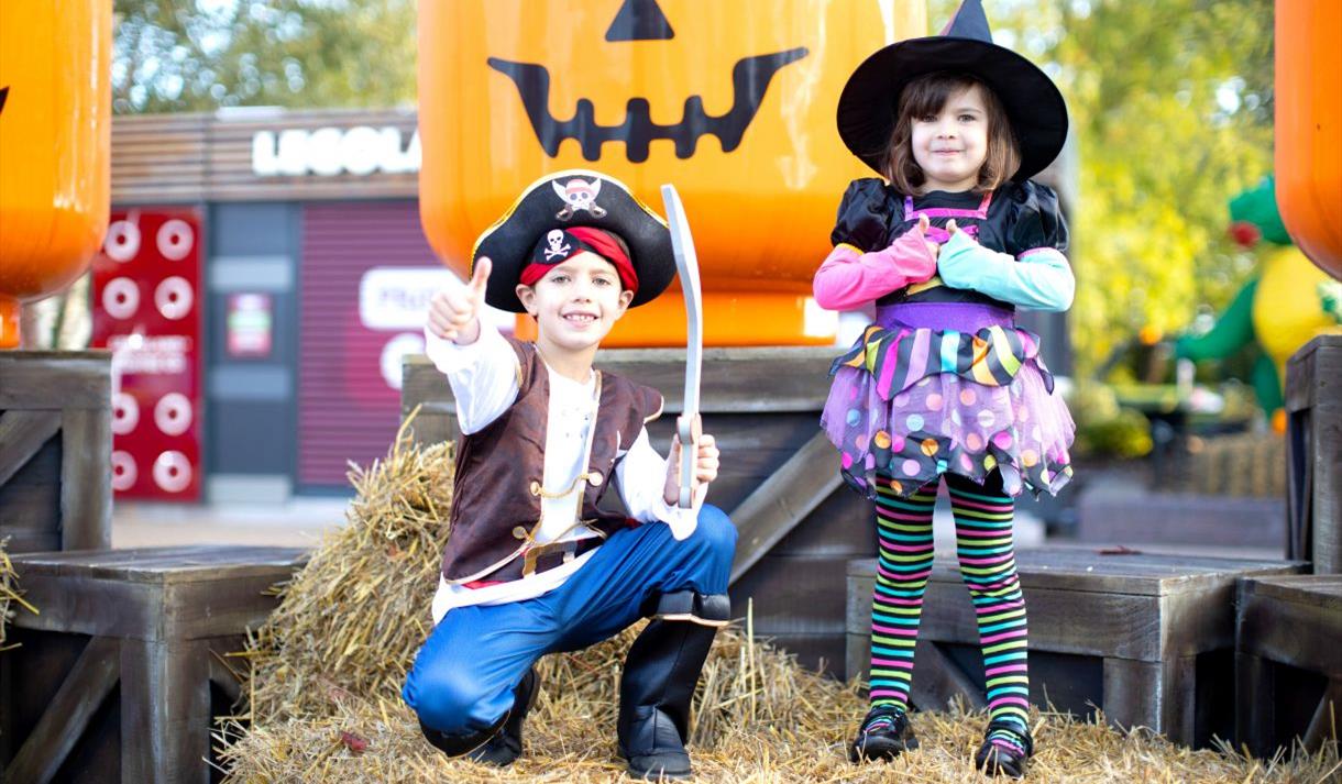 Children dressed up and enjoying Brick or Treat at LEGOLAND® Windsor