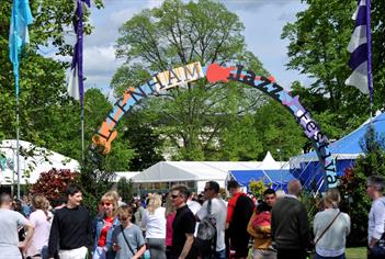 Crowds at Cheltenham Jazz Festival 2024.