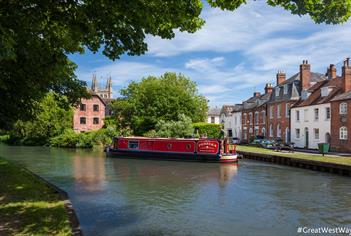 Canal boat in Newbury