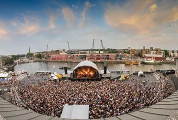 Bristol Sounds stage on Harbourside in Bristol