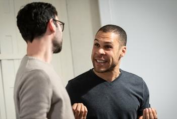 2 men engaging in improv theatre