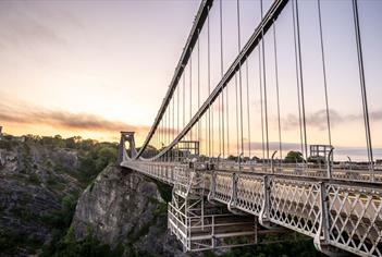 The historic iron chains of the Clifton Suspension Bridge