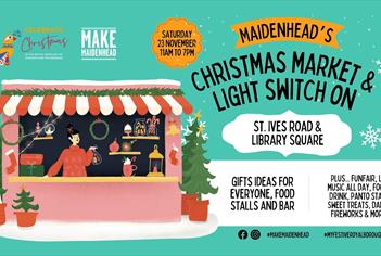 Maidenhead Christmas Market and Light Switch On graphic 2024