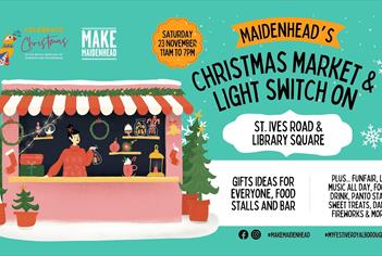 Maidenhead Christmas Market and Light Switch On graphic 2024