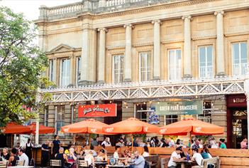 Exterior of the Green Park Brasserie restaurant in Bath