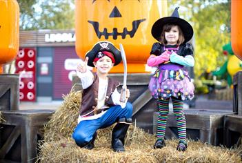 Children dressed up and enjoying Brick or Treat at LEGOLAND® Windsor