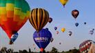 Hot air balloons taking off at Bristol Balloon Fiesta